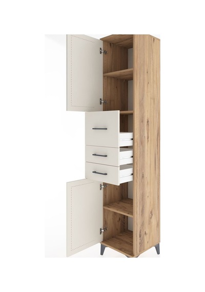 Hyperion Dolap 3 Raflı 3 Çekmeceli 2 Kapaklı 44x44x221 Çam-aytaşı Atlas Çam