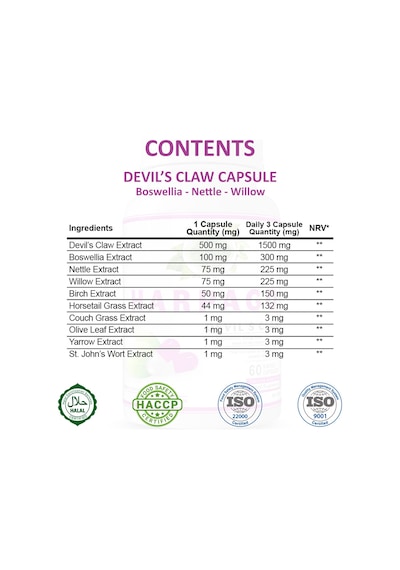 Gökçek Şifa 1000 MG Harpago (Devil's Claw Capsule) 60 Kapsül