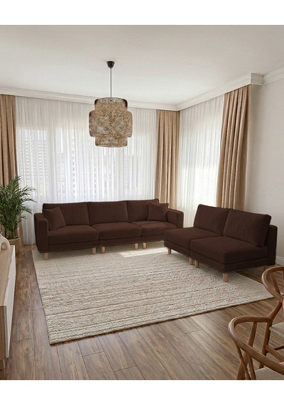 Armin Akıllı 5 Modül Köşe Koltuk Takımı & Modern Modüler Yataklı Köşe Takımı - Kadife Kumaş - Kiremit Armin Akıllı 5 Modül Köşe Koltuk Takımı & Modern Modüler Yataklı Köşe Takımı - Kadife Kumaş - Kiremit
