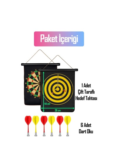 6 Oklu Mıknatıslı Dart Seti Çift Yönlü Manyetik Duvara Zarar Vermeyen Dart Oyunu