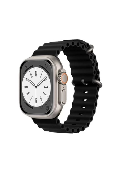 Newface Apple Watch Uyumlu 38mm Ocean Kordon - Siyah
