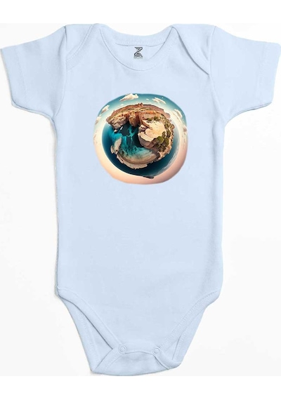 Zepplin Giyim Planet Mavi Bebek Body Zıbın