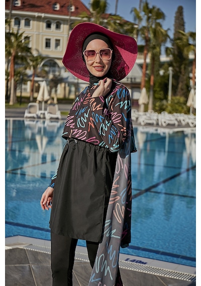 Remsa Neon Şifon Kimono Pareo Rms-rp013-26 Siyah