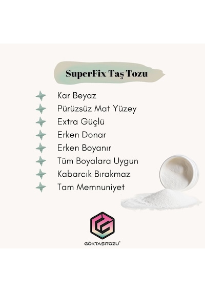 Superfıx Taş Tozu Hobi Harcı Obje Mumluk Heykel Saksı Tepsi Yapımı İçin Kar Beyaz Döküm Tozu 2 Kg Superfıx Taş Tozu Hobi Harcı Obje Mumluk Heykel Saksı Tepsi Yapımı İçin Kar Beyaz Döküm Tozu 2 Kg