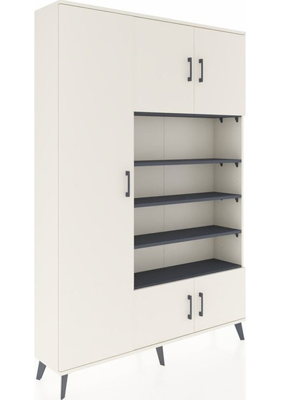 Arges Dolap 10 Raflı 5 Kapaklı 132x30x195 Aytaşı-aytaşı/antrasit Aytaşı Arges Dolap 10 Raflı 5 Kapaklı 132x30x195 Aytaşı-aytaşı/antrasit Aytaşı