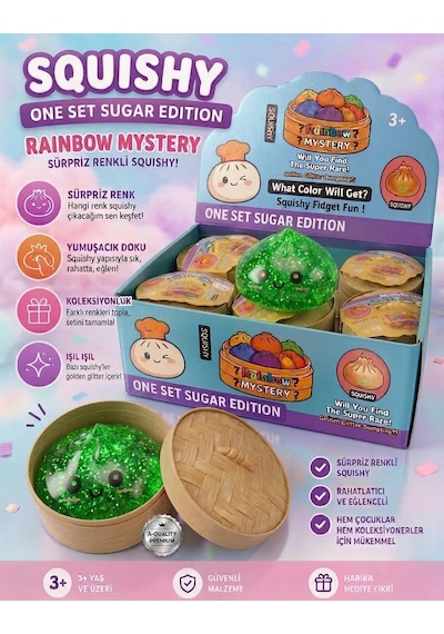 2 Adet Büyük Boy Çin Mantısı Squishy Yumuşacık Sürpriz Renkli Stres Oyuncağı