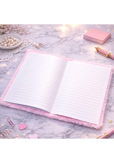 Kalpli Pembe Peluş Defter Diğer