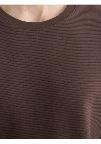 Lcw Eco Kahverengi Bisiklet Yaka Uzun Kollu Fitilli Erkek Sweatshirt