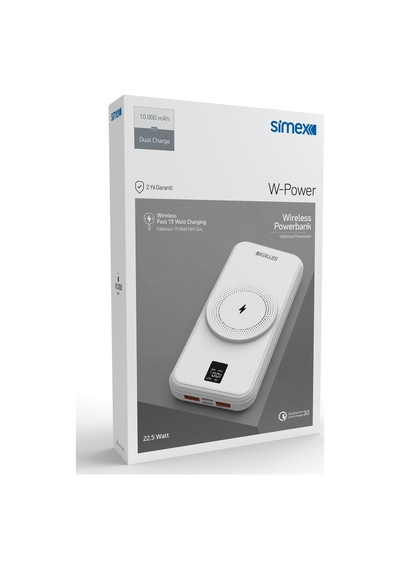 Simex S-33 10000 mAh 22.5W Powerbank Beyaz