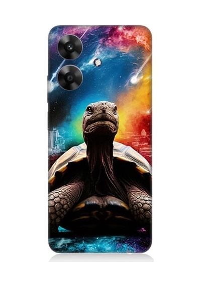 Realme Note 60 Uyumlu Renkli Kaplumbağa  Desenli Silikon Kılıf