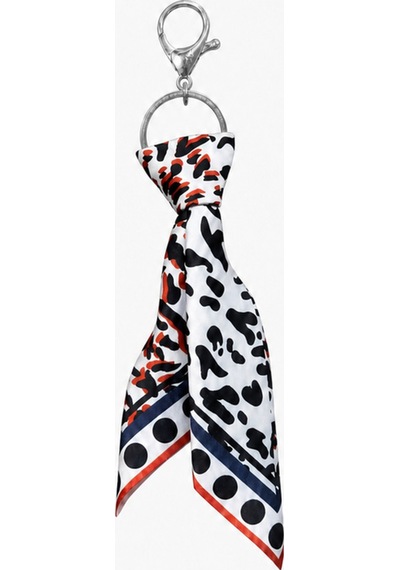 Tarzınıseç Kırmızı Leopar Desenli Silver Anahtarlık Fular Charm