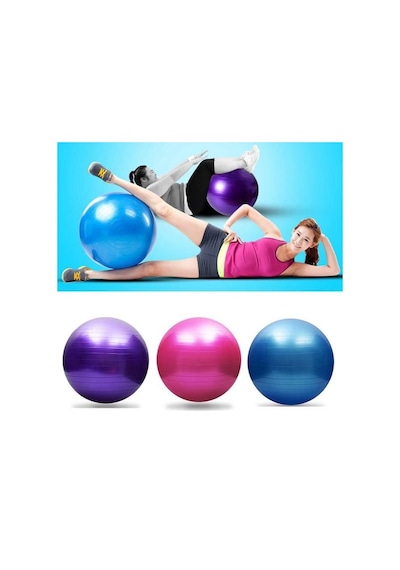 Büyük Boy Pilates Topu 65 CM Pilates Topu + Pompa Mor