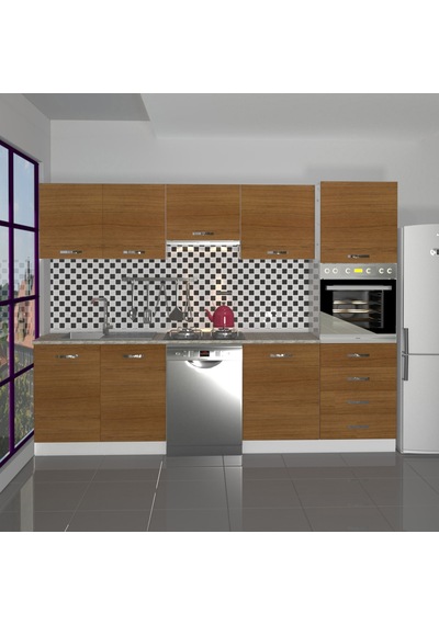Decoraktiv Elite 280q Ankastre Boy Dolaplı Mdf Hazır Mutfak Dolabı - Tezgah Dahil - Naturel Ceviz Decoraktiv Elite 280q Ankastre Boy Dolaplı Mdf Hazır Mutfak Dolabı - Tezgah Dahil - Naturel Ceviz