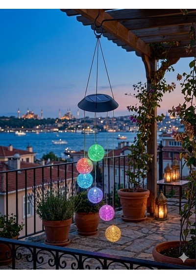 Solar Güneş Enerjili 6 Lı Kristal Top Bahçe Dekoru - Renk Değiştiren Led Lambalı, Ip44 Su Geçirmez Dekoratif Bahçe Ve Balkon Aydınlatması Çok Renkli