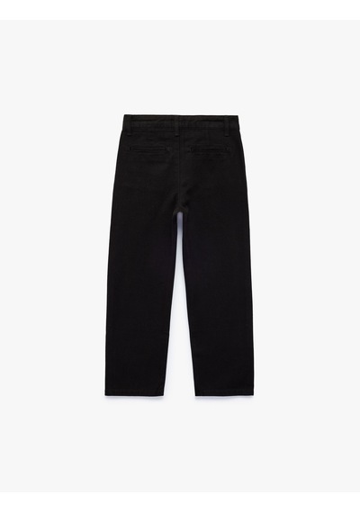 Koton Pamuklu Cep Detaylı Gabardin Chino Pantolon Siyah 7wkb40018tw