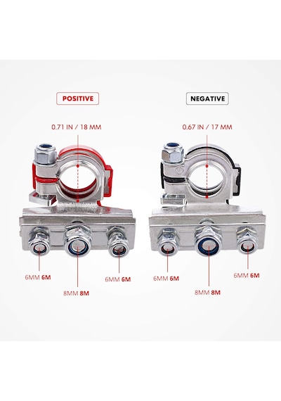 Saral 3 Baglantılı Akü Kutupbaşı Yeni Tip 3 Civatalı Akü Kutupbaşı Artı Ve Eksi Yeni Model Araçlar İçin