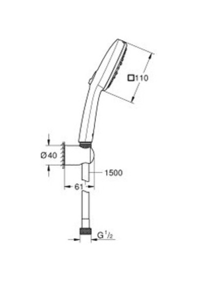 Grohe Tempesta Cube 110 El Duşu Seti 3 Fonksiyonlu Rain, Jet, Massage - 27588003 Krom