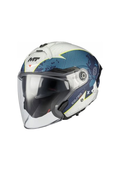 Mt Kask Of515sv Cosmo Sv Layout C7 Mat Beyaz - Mavi