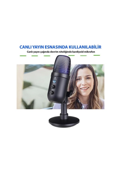Profesyonel Kardioid Rgb Oyuncu Podcast Mikrofonu Kablolu Stüdyo Kayıt Mikrofonu, Yayın & Oyun Uyumlu