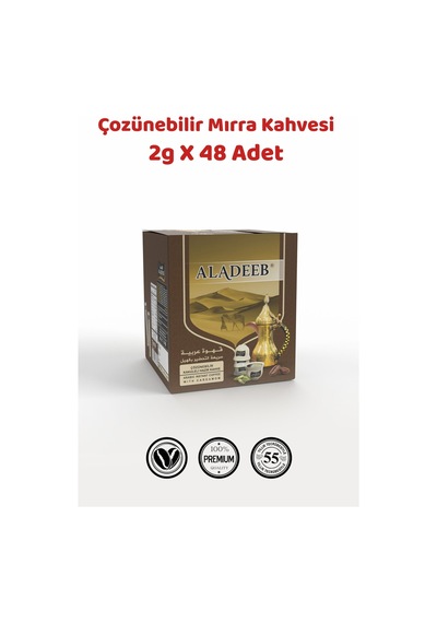 Acı Mırra & Çozünebilir Kakuleli Hazır Kahve - 48 Adet Tek İçimlik Poşet 2gr 48 Adet Hazır