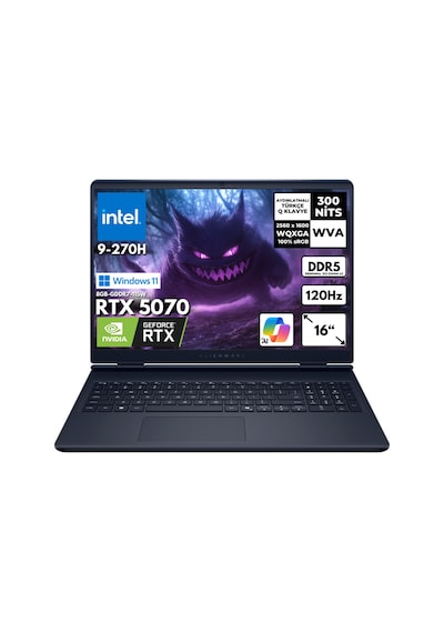 Dell Alienware 16 Aurora AC16250-C932157WQB5 i9-270H 32 GB 2 TB SSD RTX5070 8 GB 16" W11H Dizüstü Bilgisayar