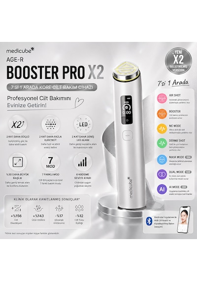 Medicube Age-r Booster Pro X2 7 Si 1 Arada Kore Cilt Bakım Cihazı Gümüş Renk