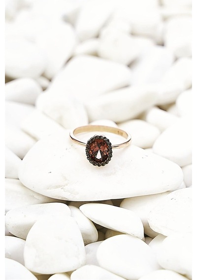 Atina Tektaş Smoky Topaz Yüzük - Ak564
