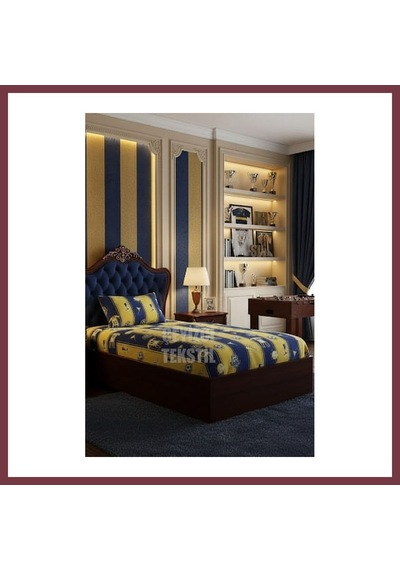 Storeşahin Lastikli Çarşaf Ve 1 Yastık Kılıfı - Sarı Lacivert - Taraftar - Tek Kişilik Shn0720