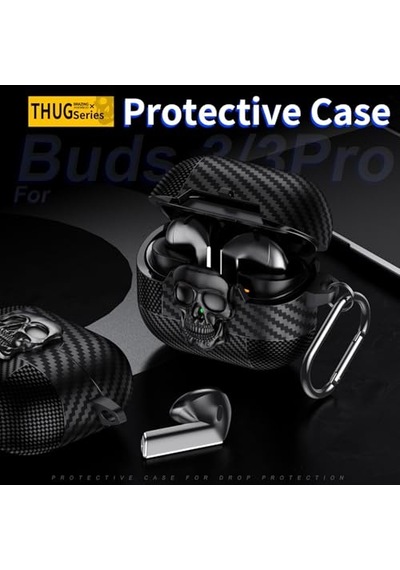 Samsung Galaxy Buds 3 Fe/buds 3 Pro/buds 3 Kılıf Kapak Kafatası Kilitli Ve Anahtarlıklı Erkekler İçin, Komik Karbo Diğer