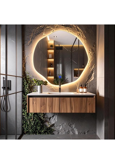 Kael Led'li Lavabo &amp Banyo Aynası Dokunmatik Sensörlü Günışığı Led 80 X 80 Çok Renkli