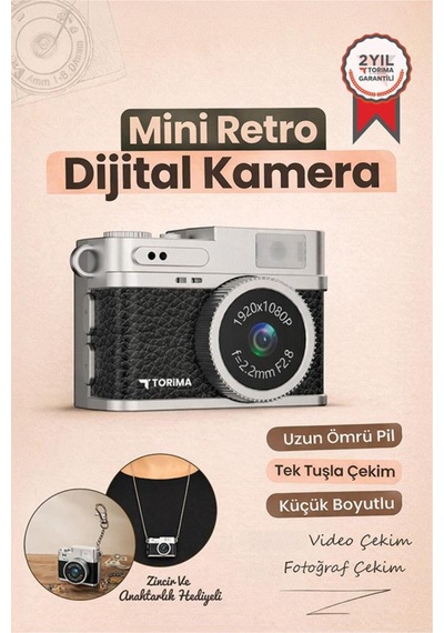 Mini Dijital Kamera Selfie Video Vlog Kamerası Mini Anahtarlık 1080p Cmr35 Siyah