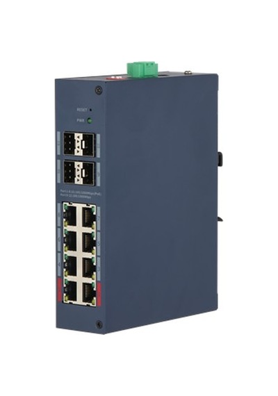 Dahua Chs4412-8gt-125 8 Port Gıgabıt + 4xgıgabıt Sfp Uplınk Cloud Yönetilebilir 125w Poe Endüstriyel