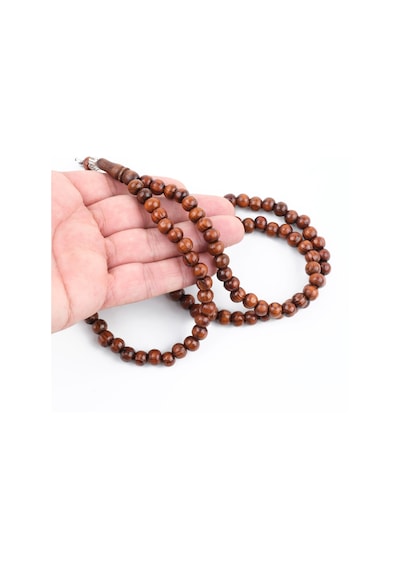 Meram Kavak 99luk Küre Kesim 7.5mm Namaz Tesbihi-kahverengi Kahverengi
