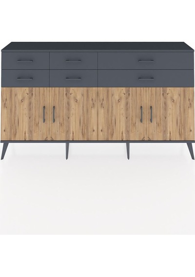 Arges Konsol 3 Raflı 6 Çekmeceli 4 Kapaklı 176x30x99 Antrasit-çam/antrasit Atlas Çam/antrasıt - Antrasıt Arges Konsol 3 Raflı 6 Çekmeceli 4 Kapaklı 176x30x99 Antrasit-çam/antrasit Atlas Çam/antrasıt - Antrasıt
