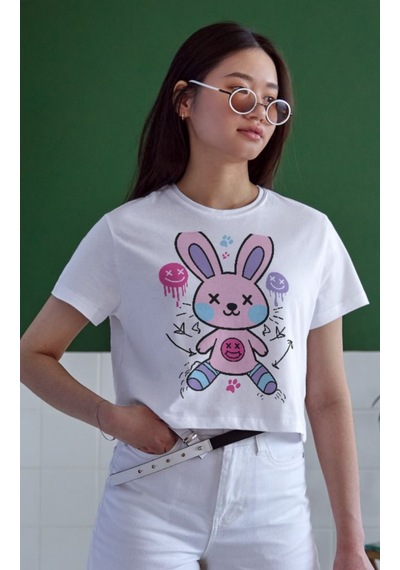 Vinevesta Unisex Oversize 24/1 Penye Dtf Baskılı Tişört - Dtf170 Çok Renkli