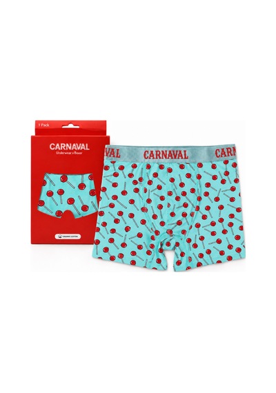 Carnaval Socks Lolipop Desenli Erkek Boxer Pamuklu Likralı Parlak Lastikli Kutulu Mint Yeşili Çoklu