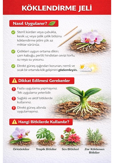 Plant-home Köklendirme Jeli + Keiki Macunu Seti 1,5g Orkide Ve Süs Bitkiler İçin Profesyonel Set Diğer