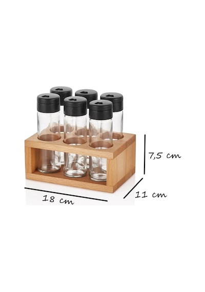 Lima 6lı Baharatlık Seti Ahşap Stantlı Baharat Takımı 6lı Set