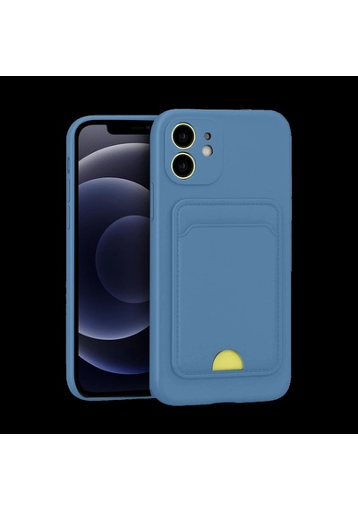 Apple İphone 11 Uyumlu Kılıf Kelvin Kartvizitli Silikon - Mavi