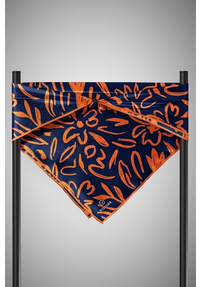 Vissona %100 Twill İpek Büyük Çiçek Desenli Lacivert - Turuncu Renkli 90x90 Eşarp Dikim Şekli : El Dikişi Çok Renkli Vissona %100 Twill İpek Büyük Çiçek Desenli Lacivert - Turuncu Renkli 90x90 Eşarp Dikim Şekli : El Dikişi Çok Renkli