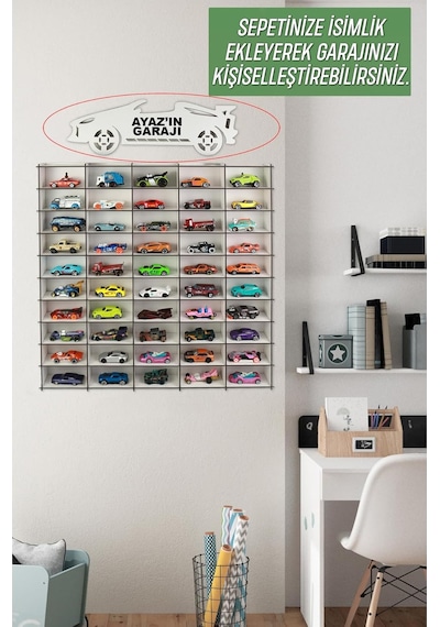 Kututr 50 Araçlık Ahşap Duvar Rafı Hotweels Ve Matchbox , 50araçliste Diğer