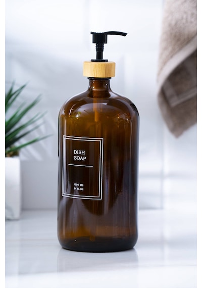 Acar Louvre Cam Sıvı Sabunluk - 1000 Ml Kahverengi