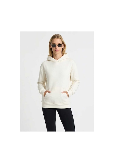 Mespu Kapüşonlu 3 İplik Kadın Sweatshirt Ekru