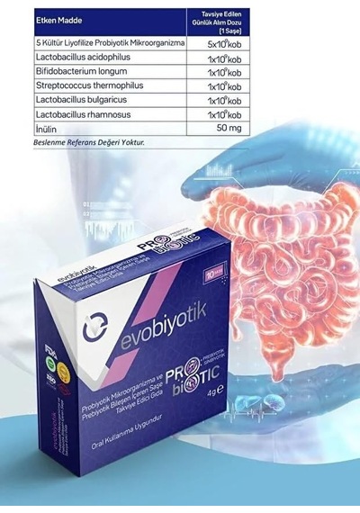 Evo Pharma Evobiyotik Probiyotik Ve Prebiyotik Takviye 10 Saşe