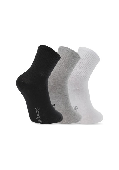 Slazenger Jumpy 3 Lü Erkek Siyah / Gri Çorap Siyah / Gri