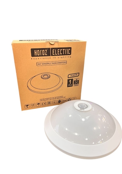 Uzmlight Horoz 400-020-143 Plastik 360 Sensörlü Tavan Armatürü Beyaz 2xe27 Beyaz Kasa Plastik-cam Gövde Beyaz