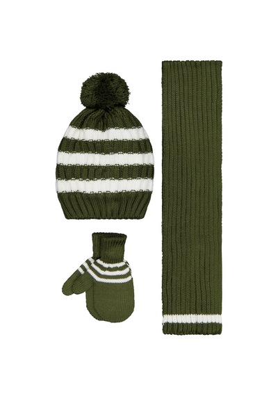 Civil Baby 6-18 Ay Atkı Bere Eldiven Set - Yeşil