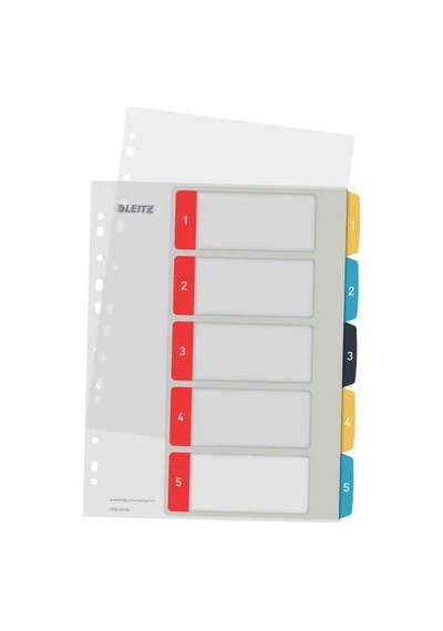 Leitz Cosy 1-5 Yazdırılabilir Seperatör, Pp Renkli