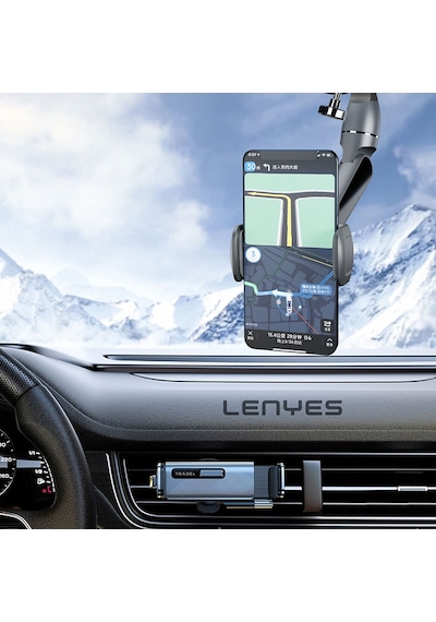Dikiz Ayna Araç Telefon Tutucu Lenyes Cr146 360 Dönebilen Oynar Başlıklı Siyah