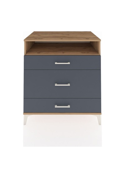 Kronos Şifonyer Tek Raflı 3 Çekmeceli 88x59x96 Çam-antrasit Çam